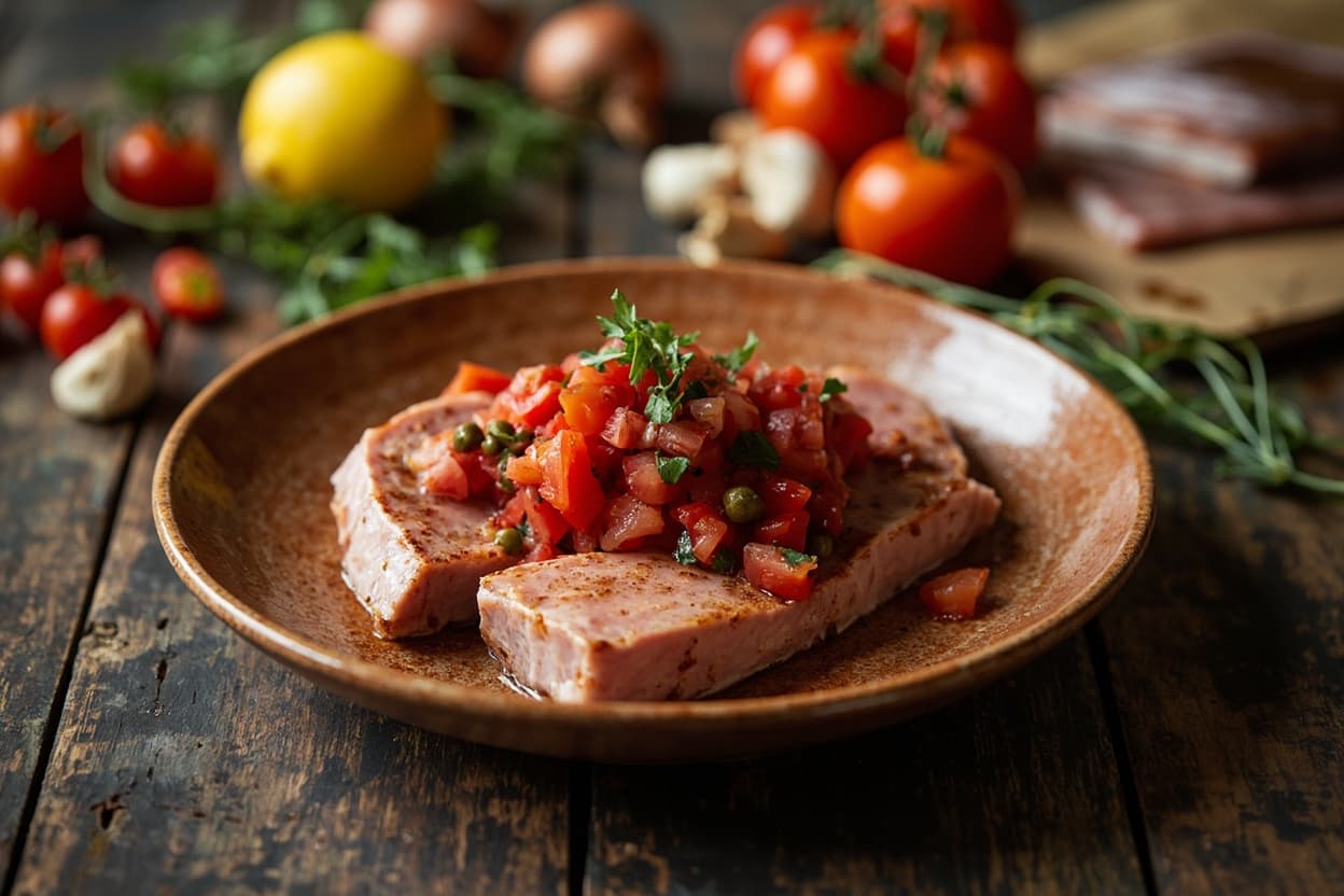 Seared Tuna with Tomato-Caper Salsa