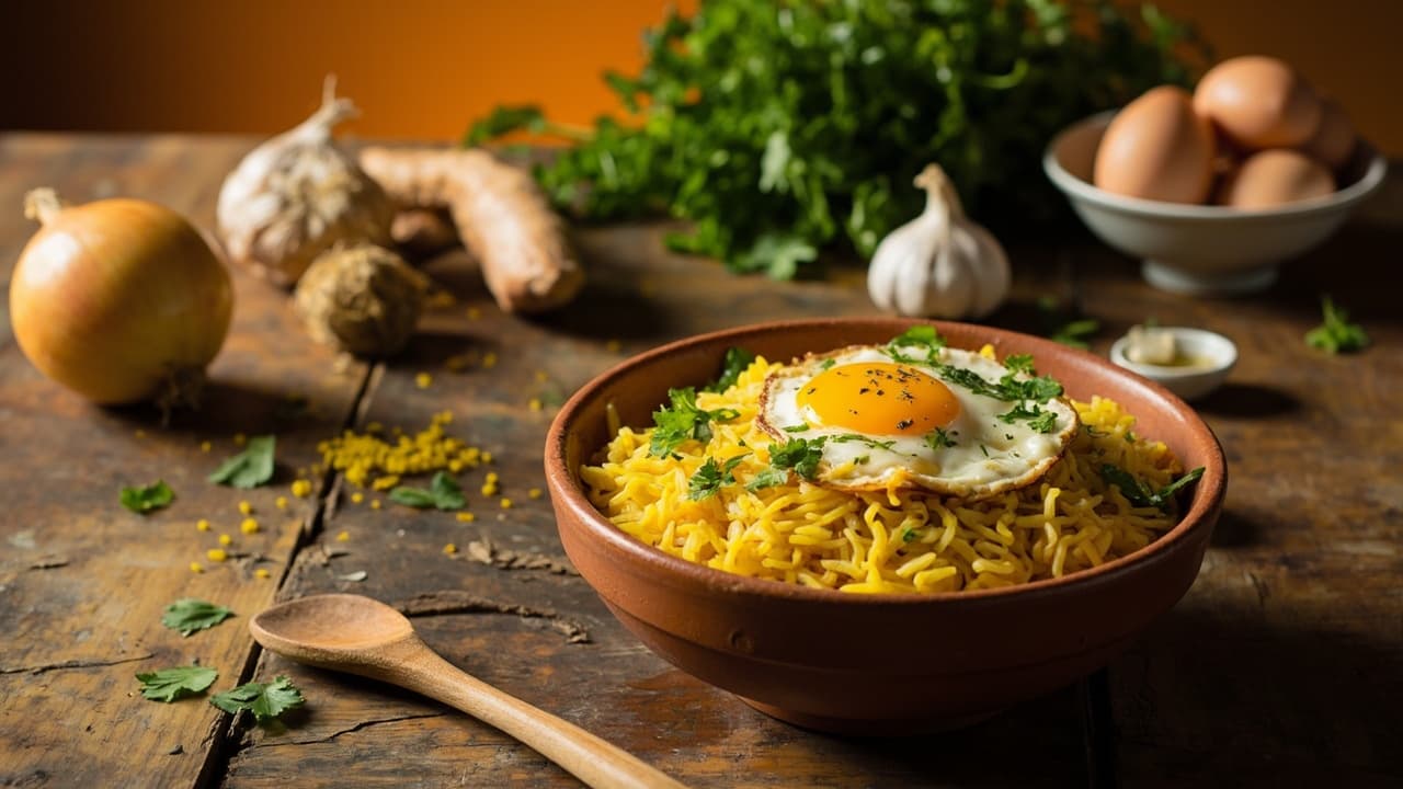Sensory Saffron Rice with Eggs and Herbs