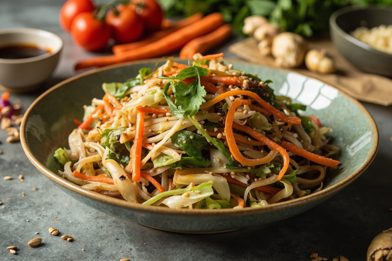 Sesame Cabbage and Carrot Stir-Fry