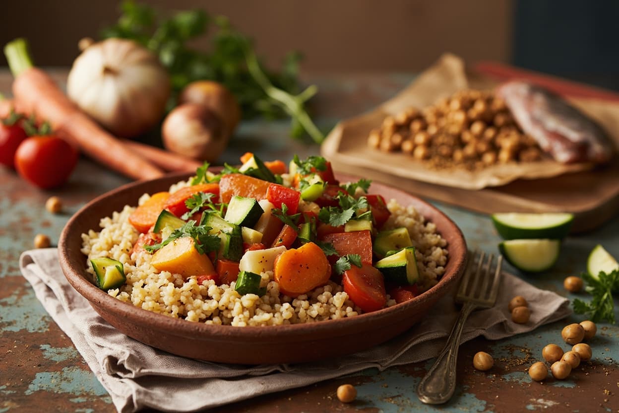 Seven-Vegetable Couscous with Chickpeas