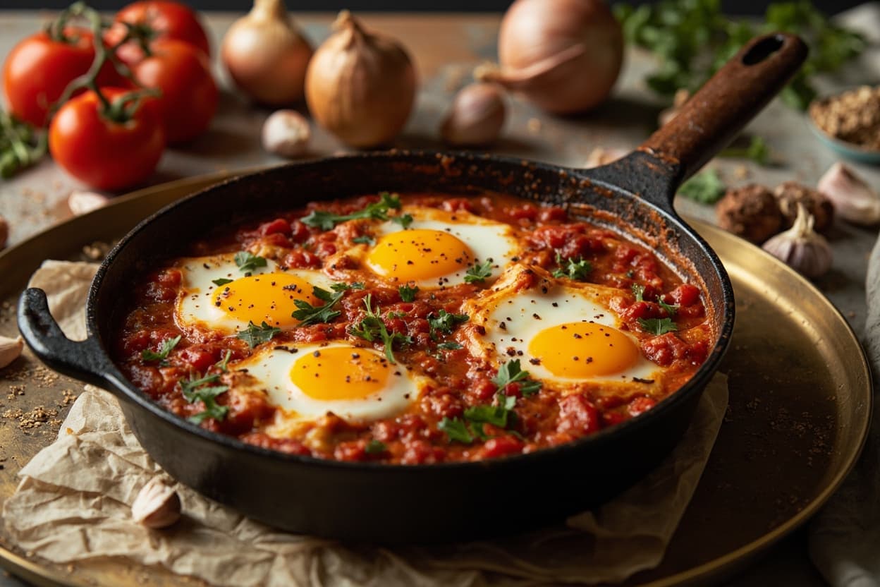 Shakshuka with Peppers and Cumin