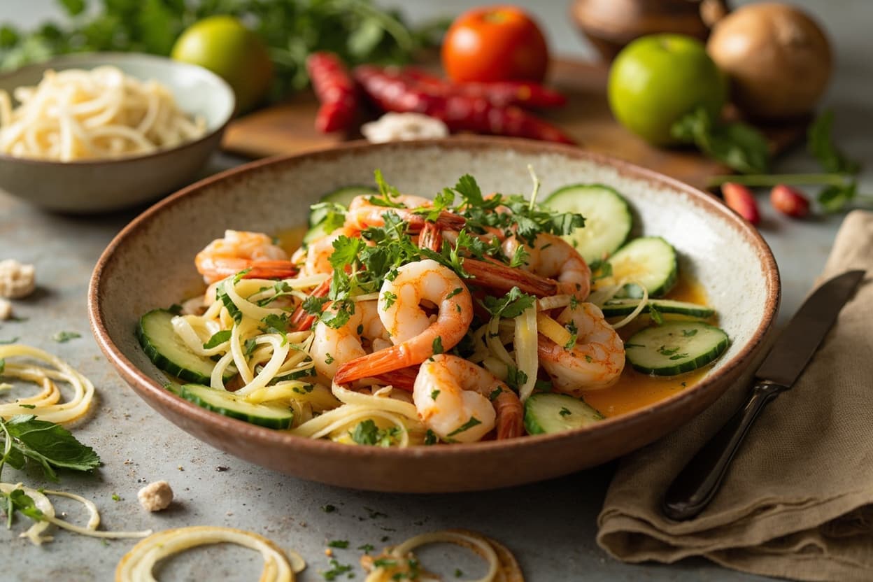 Shrimp Aguachile with Lime and Cucumber