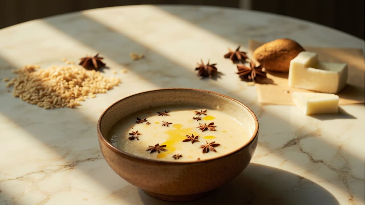 Slow‑Simmered Coconut Buckwheat Rice Pudding with Star Anise