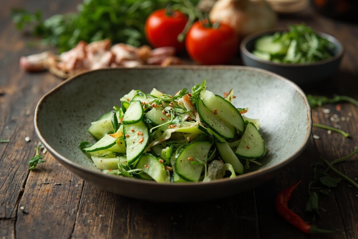 Smashed Cucumber Salad with Chili Sesame