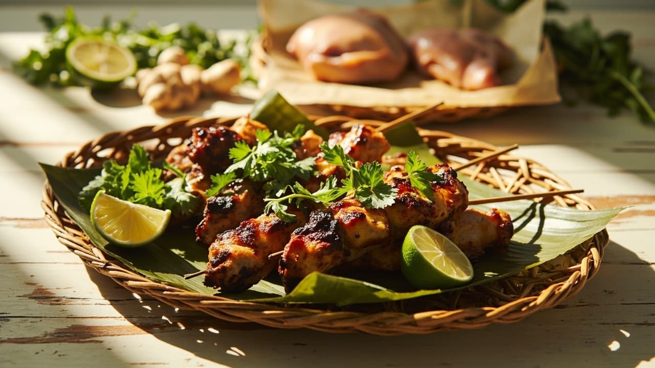 Smoked Paprika Chicken Skewers with Lime, Ginger & Fresh Herbs