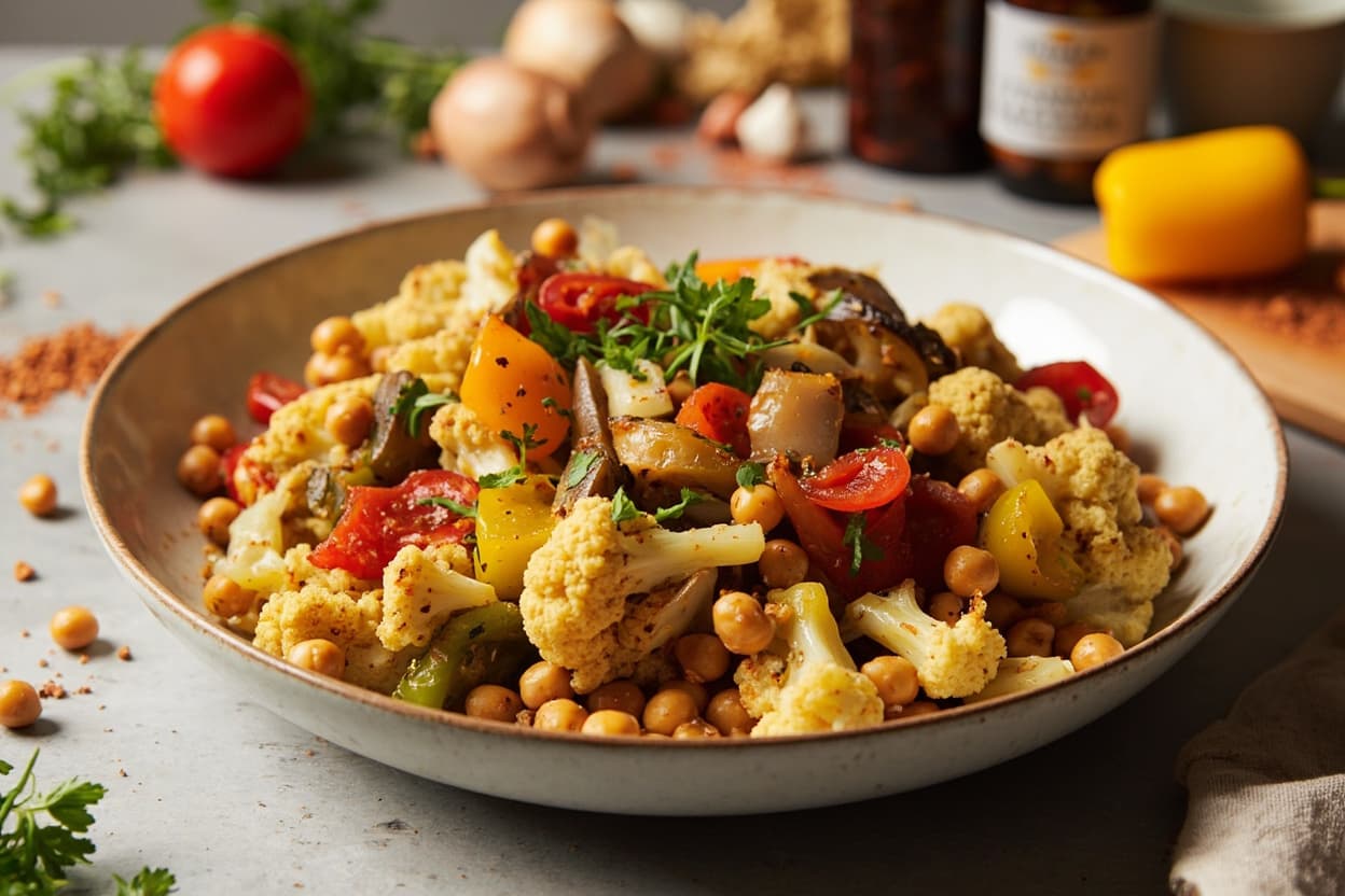 Smoky Chickpea Cauliflower Traybake