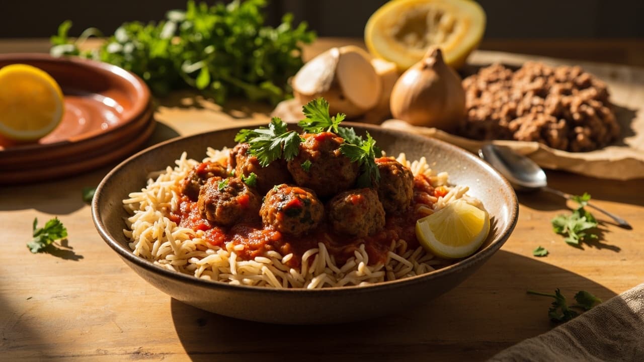 Smoky Paprika Turkey Meatballs over Basmati Rice