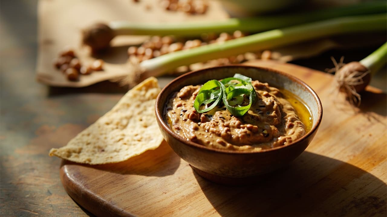Smoky Pinto Bean Dip with Scallion and Sesame