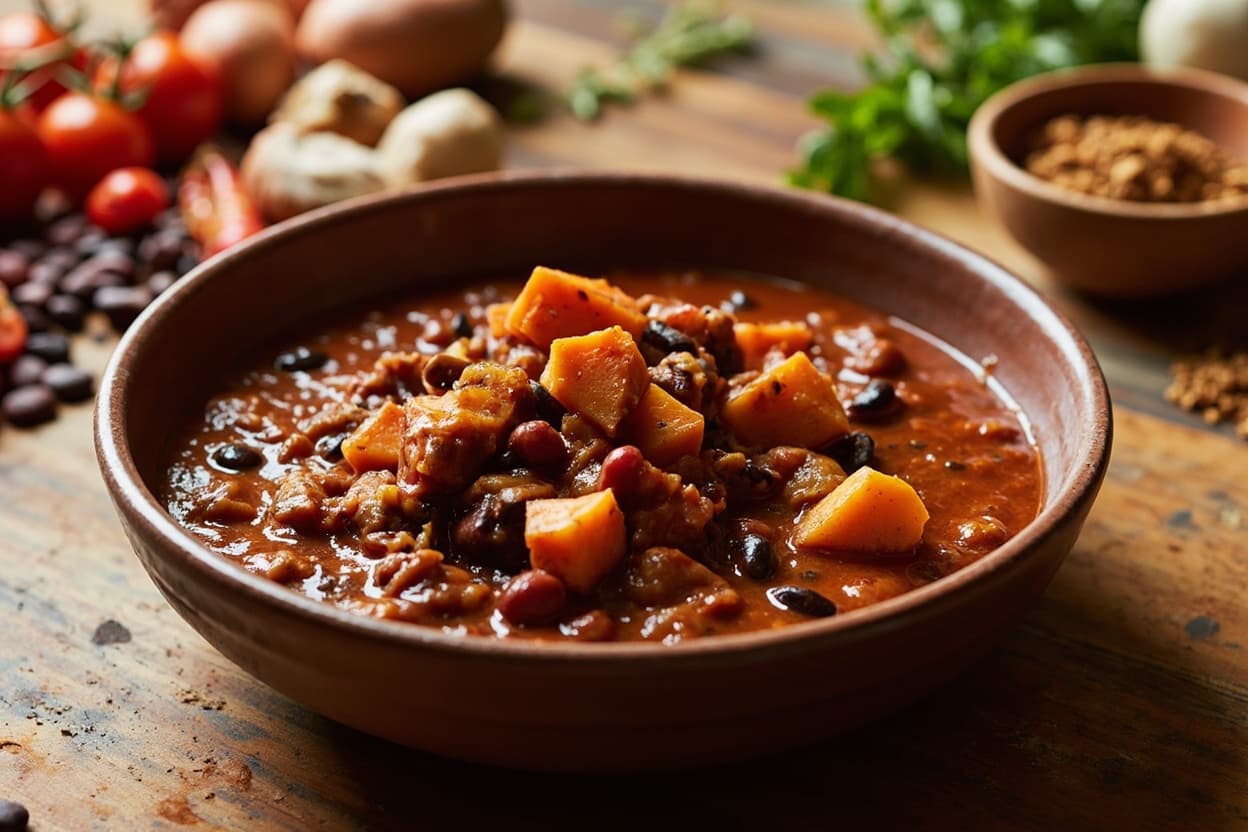 Smoky Sweet Potato and Black Bean Chili
