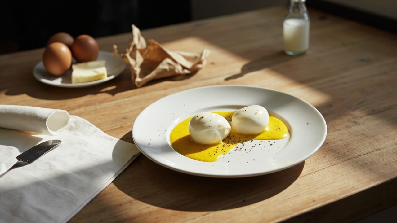 Soft-Poached Egg with Mustard Cream