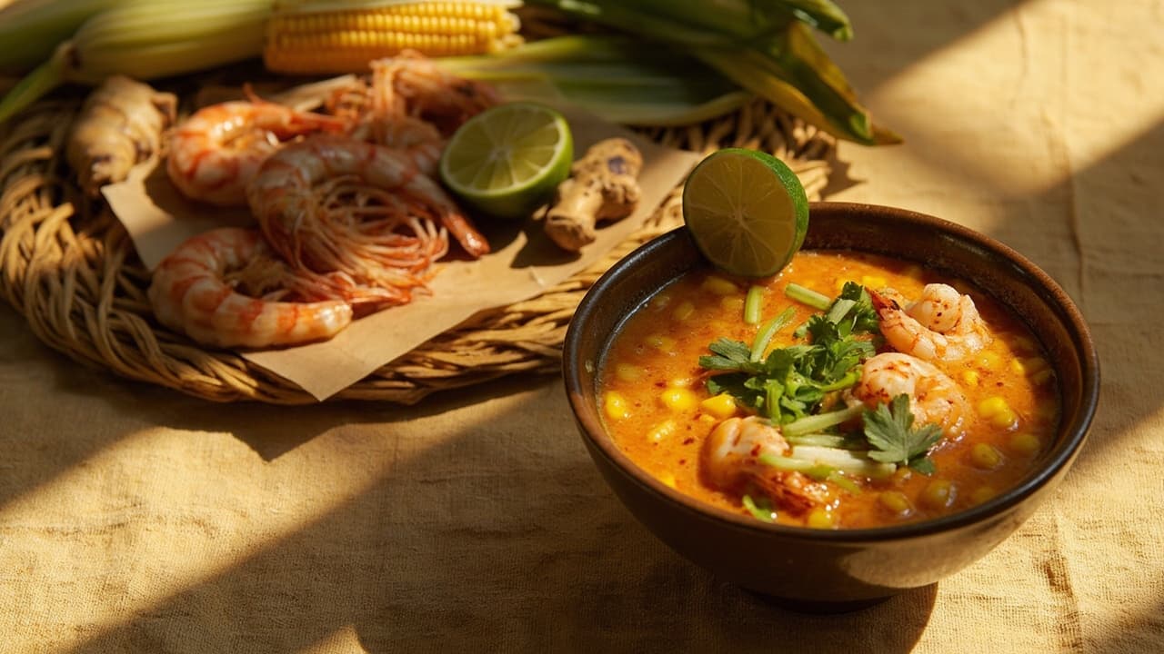 Somchai's Spicy Corn and Shrimp Soup