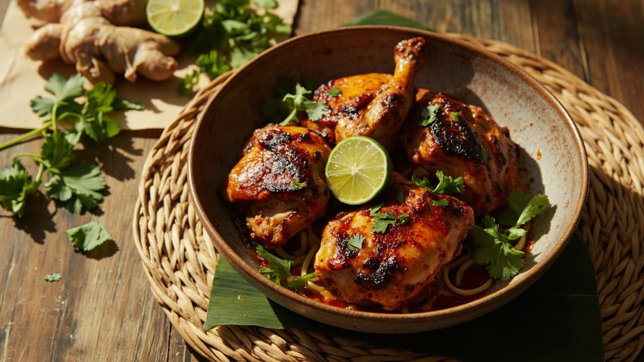 Somchai's Spicy Lime Chicken Thighs with Ginger