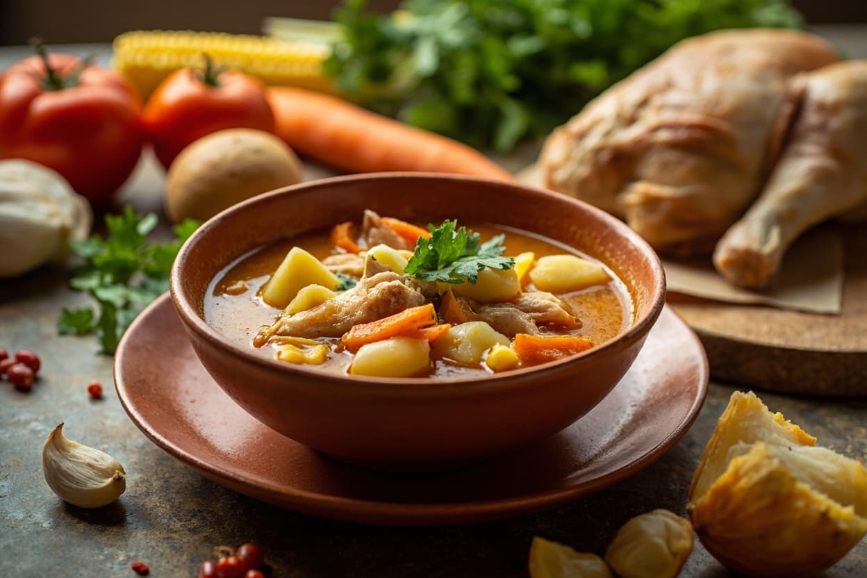 Sopa de Pollo with Potato and Corn