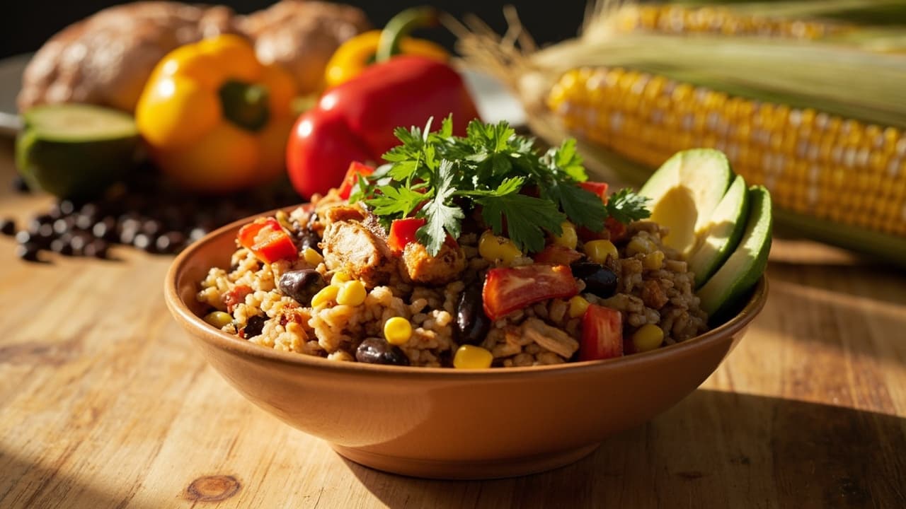 Southwest Chicken & Bean Rice Bowl