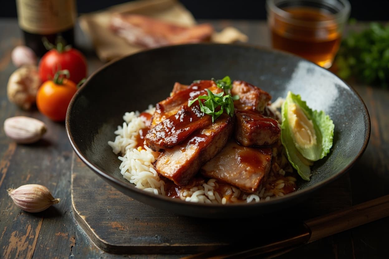 Soy-Braised Pork Belly Rice Bowl