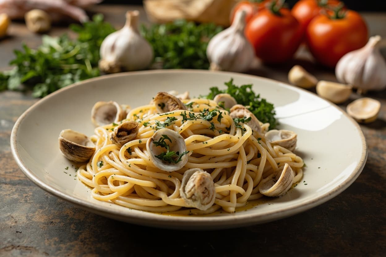 Spaghetti alle Vongole, Garlic and Parsley