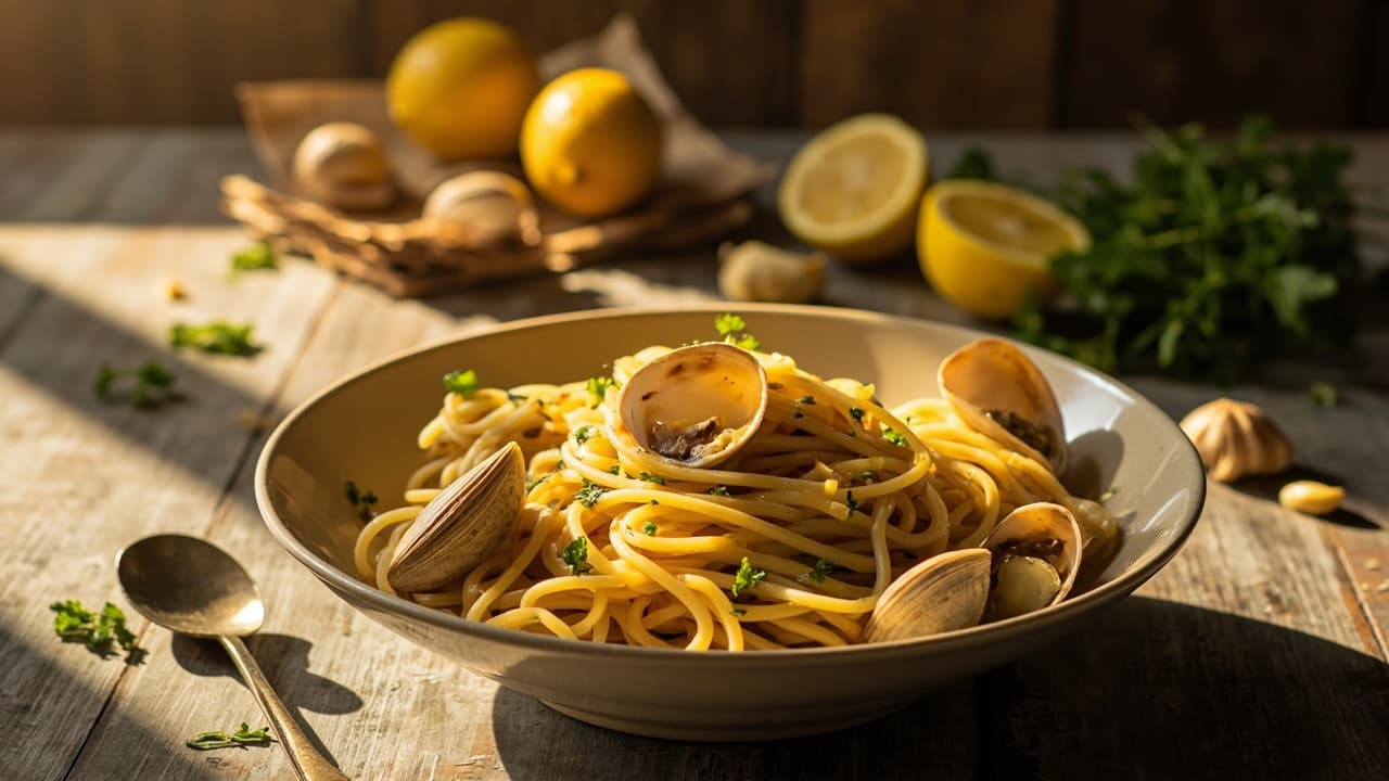 Spaghetti with Clams, Garlic, and Lemon