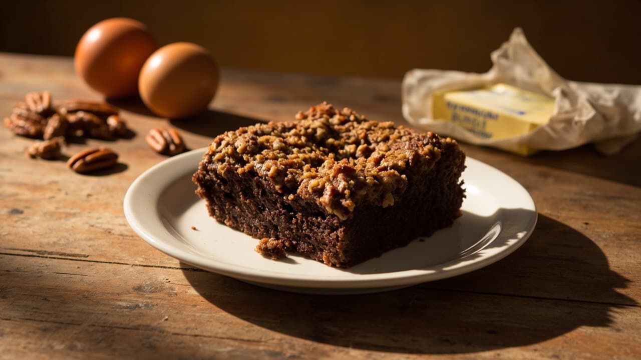 Spiced Chocolate Brownie with Cayenne and Pecan Crunch