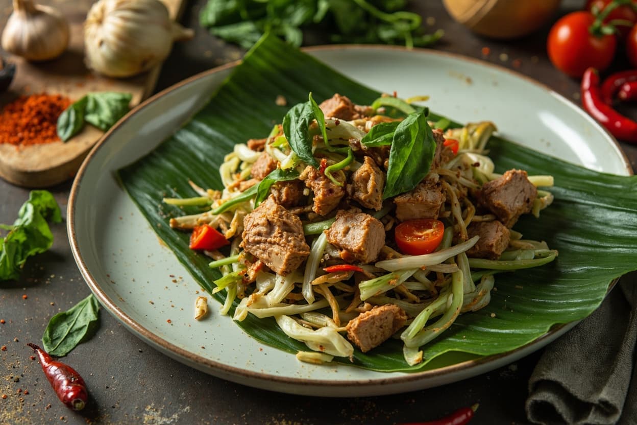 Spicy Basil Pork and Cabbage Stir-Fry