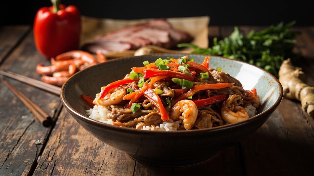 Spicy Pork and Shrimp Stir-Fry