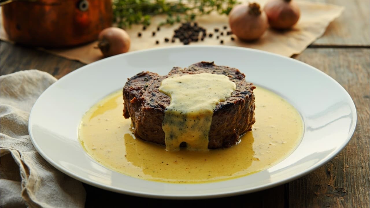 Steak au Poivre with Shallot Butter Pan Sauce