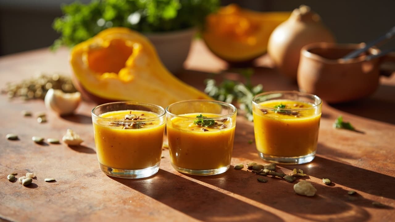 Sunflower Seed & Butternut Squash Soup Shooters