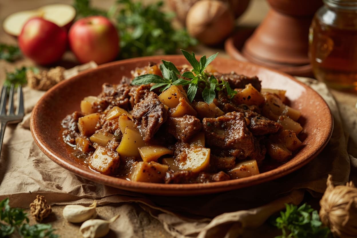Sweet Apple and Almond Beef Tagine