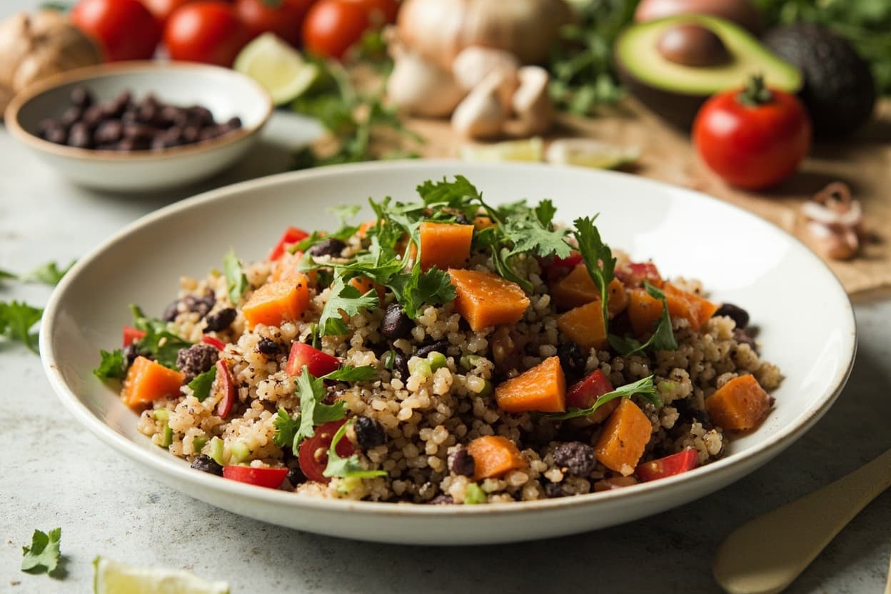 Sweet Potato and Black Bean Quinoa Salad