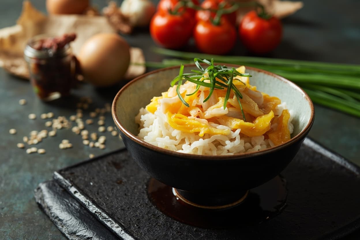 Tamago Kake Gohan with Chives