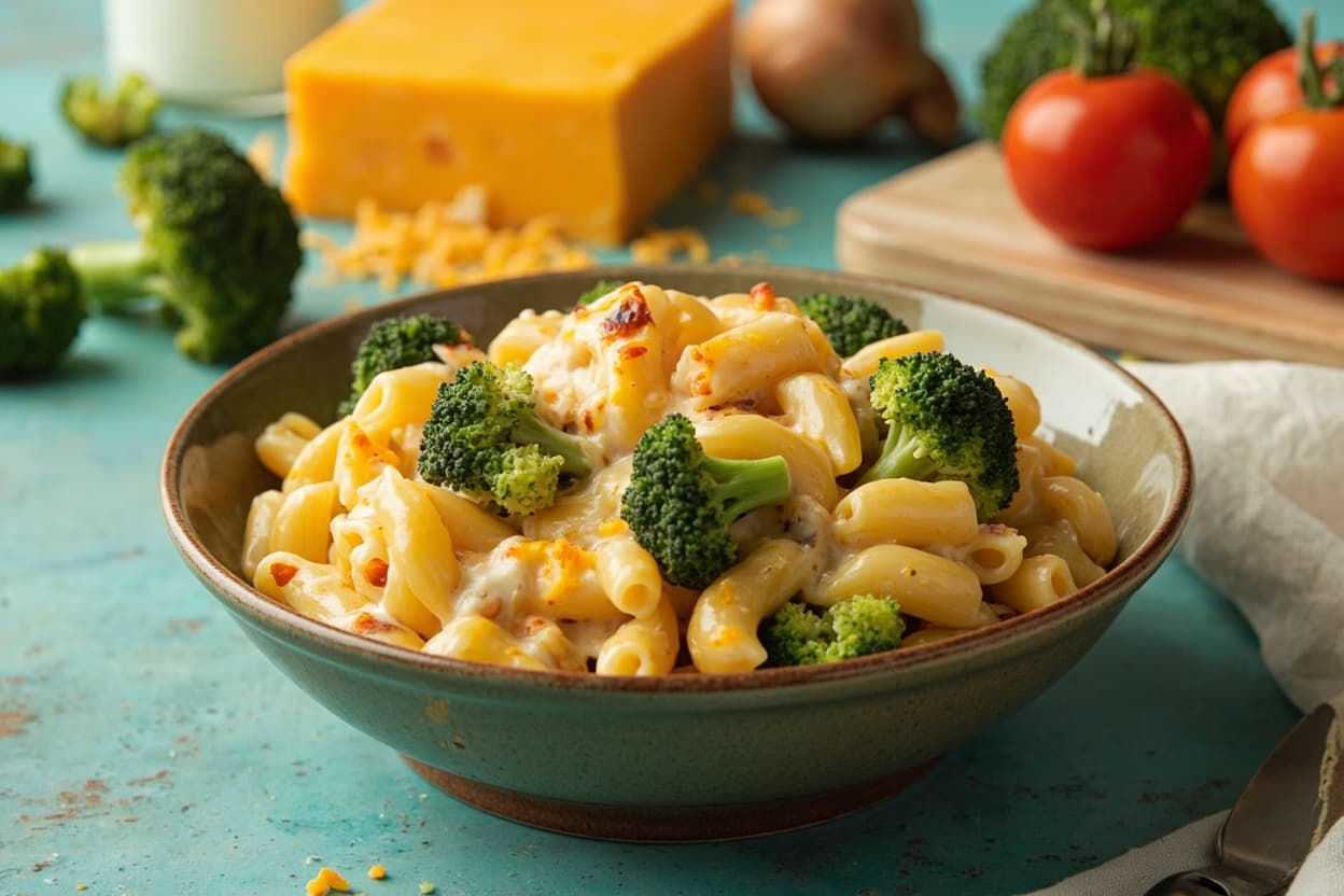 Three-Cheese Macaroni with Broccoli