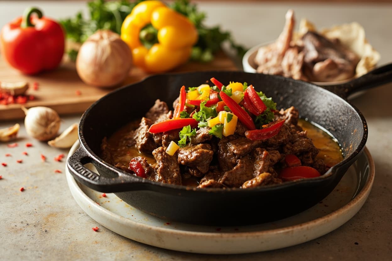 Tibs Sizzling Beef with Peppers