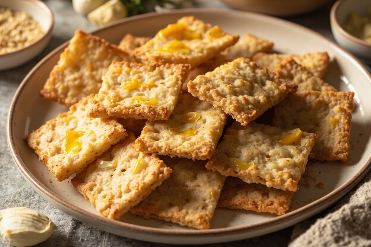 Toasted Oat and Salty Cheese Crackers