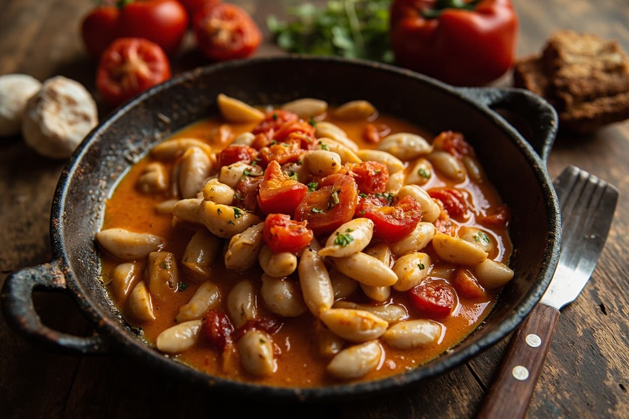 Tomato and Garlic Confit Beans