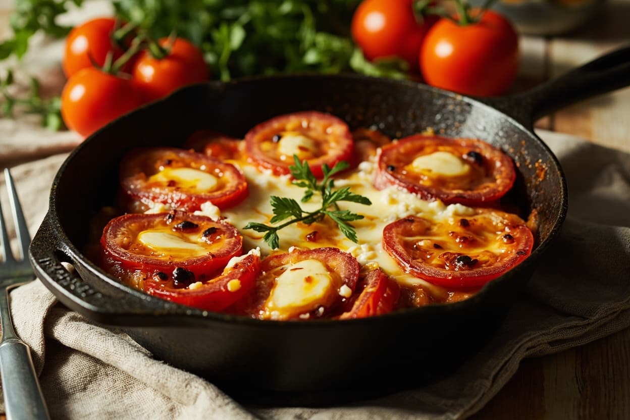 Tomato and Salty Cheese Skillet