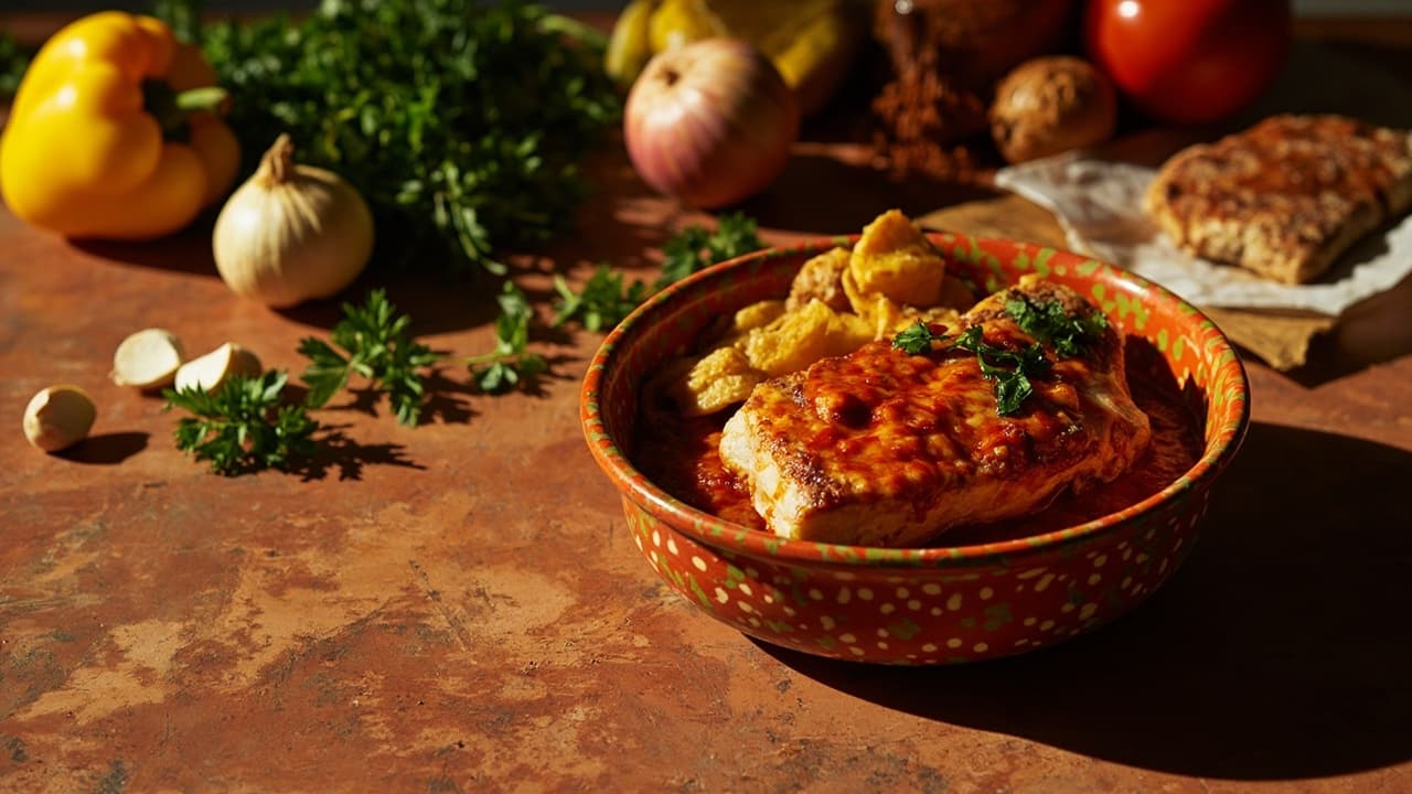 Tomato Pepper Fish Steaks with Jollof Glaze