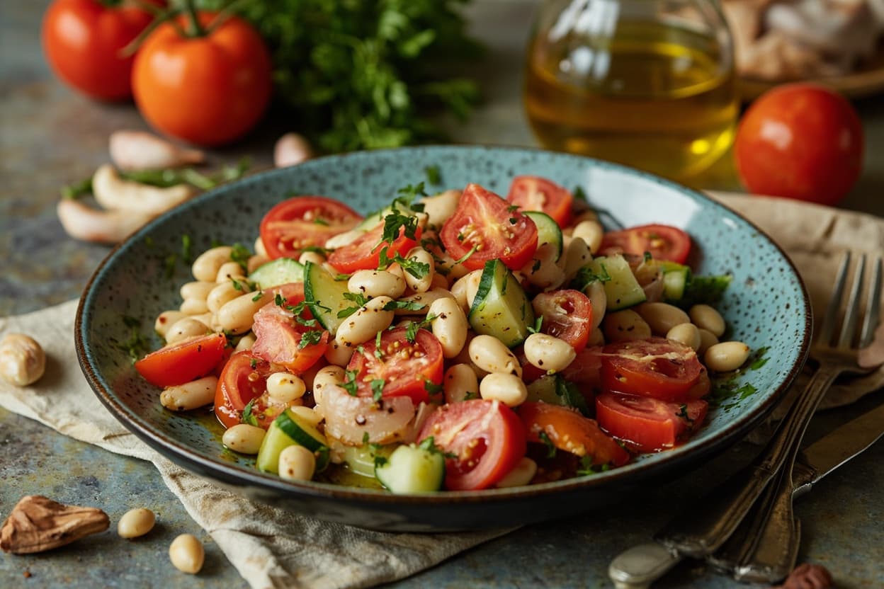 Tomato, White Bean and Cucumber Salad
