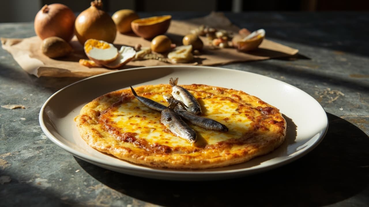 Tortilla de Patatas con Boquerones