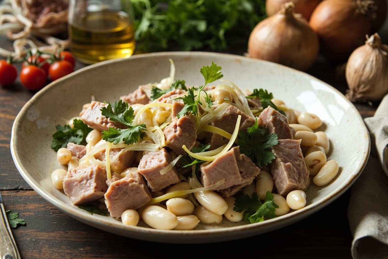 Tuna and White Bean Salad with Sharp Onion