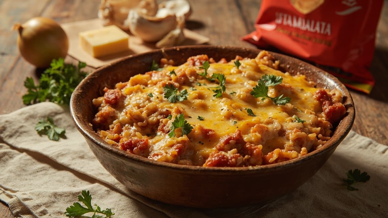 Tuna Rice Skillet with Chip Crust