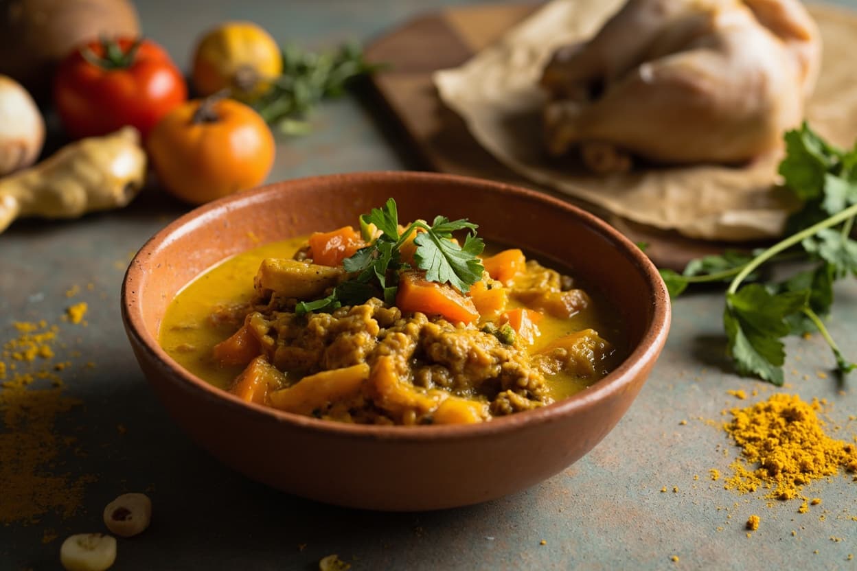 Turmeric Chicken and Sweet Potato Stew