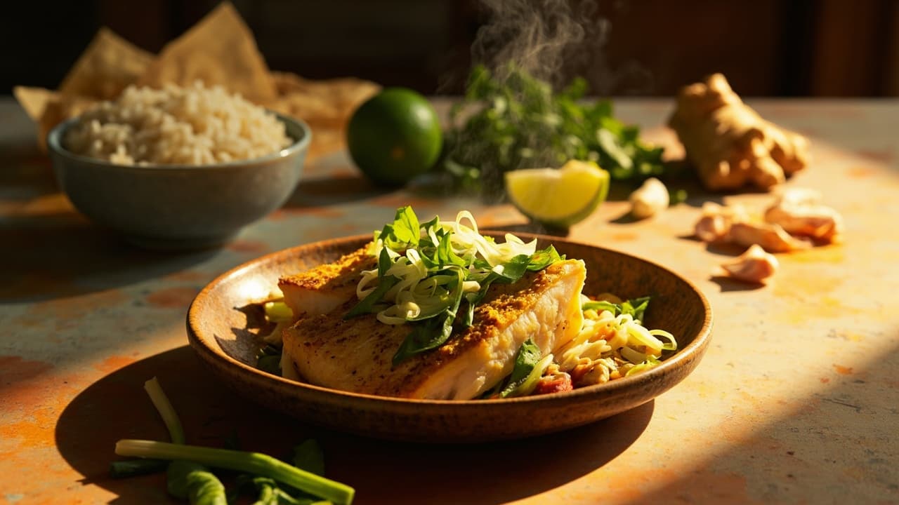 Turmeric Cod Packets with Lime and Fresh Herbs