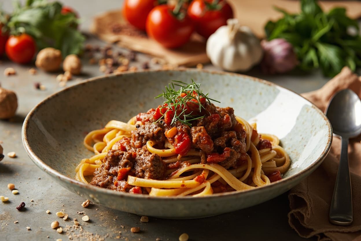 Veal Ragu over Slow-Simmered Fusilli