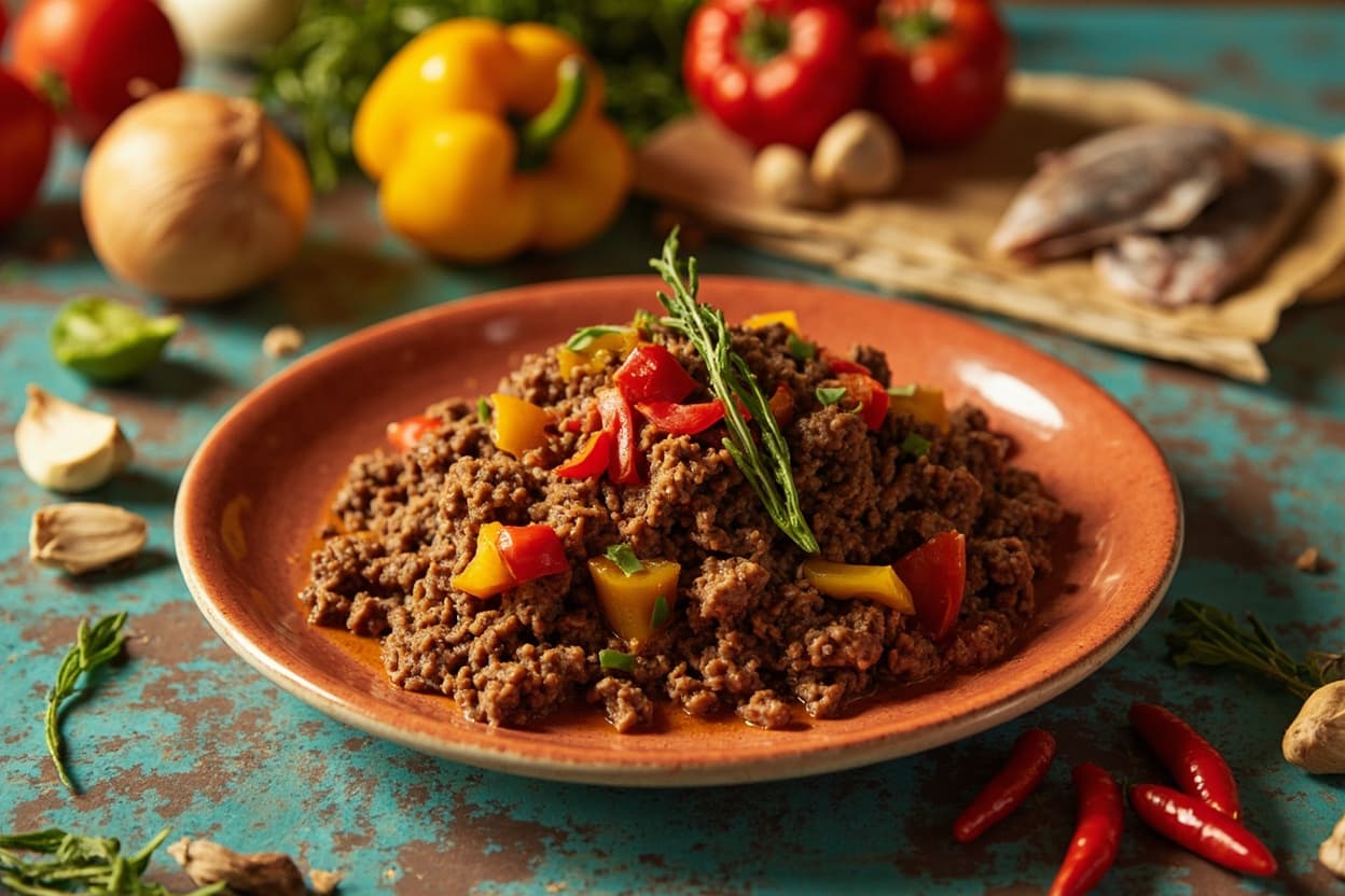 Venezuelan Picadillo with Peppers and Onion