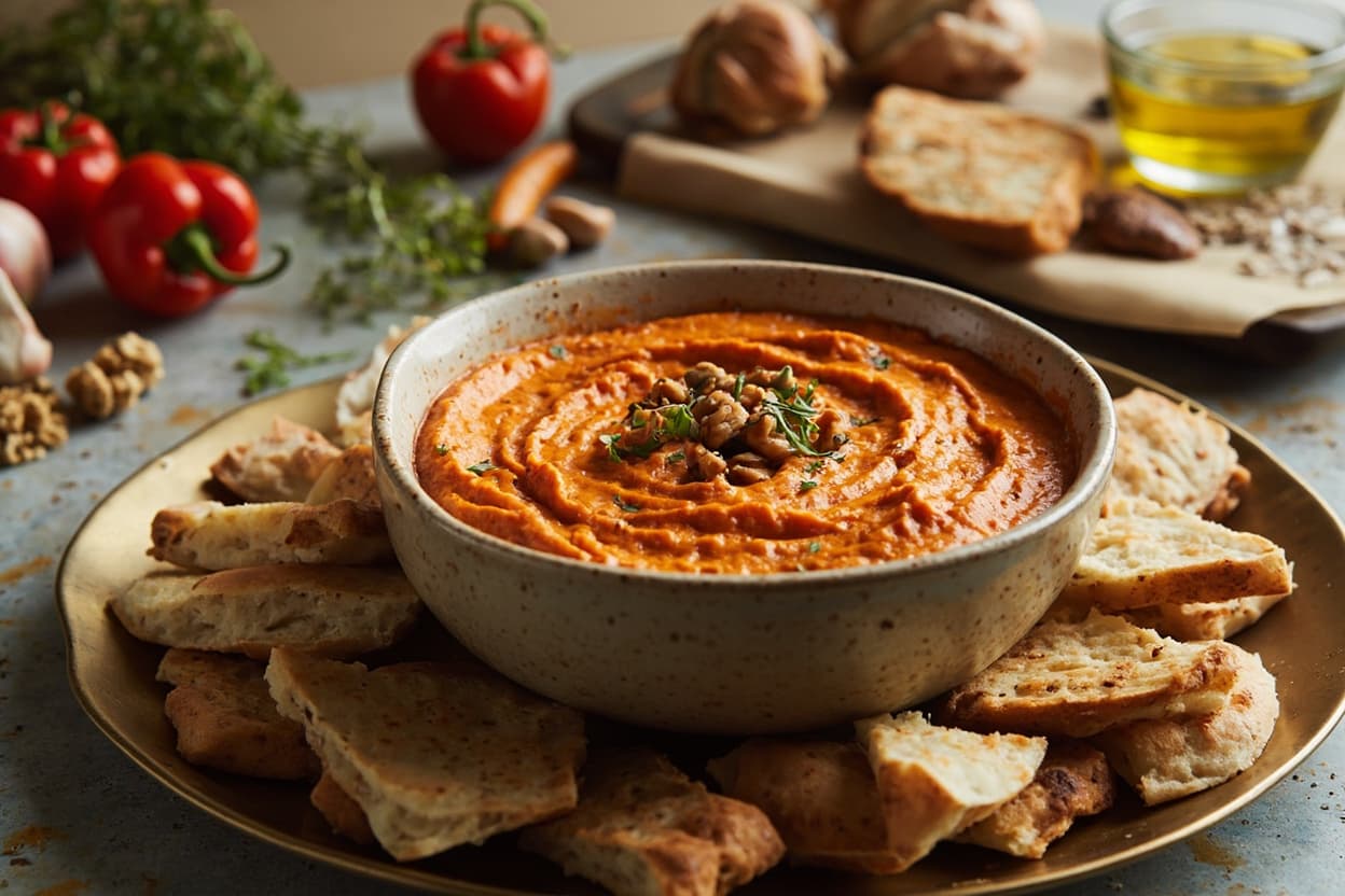 Walnut and Roasted Red Pepper Dip
