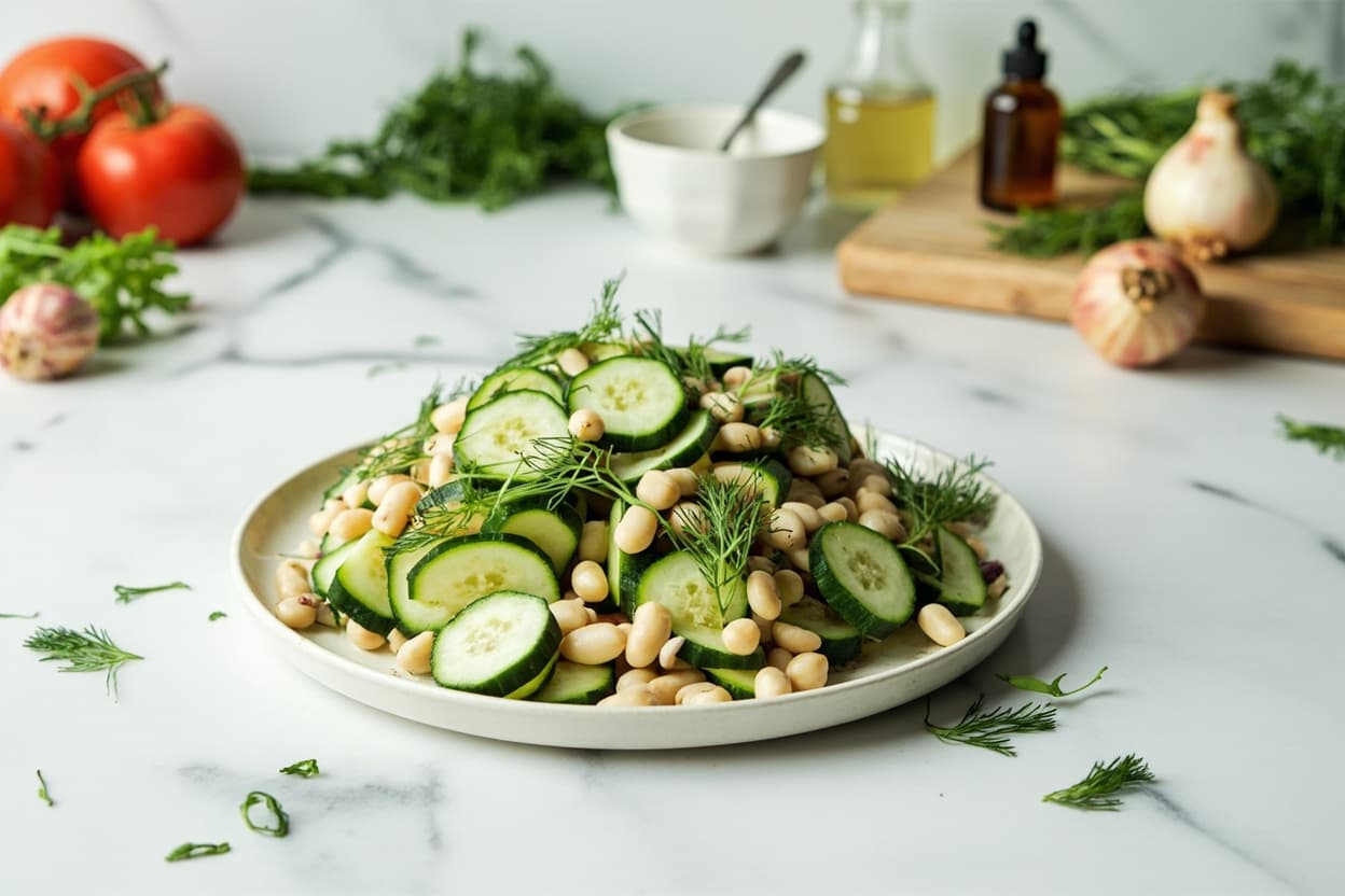 White Bean and Cucumber Dill Salad