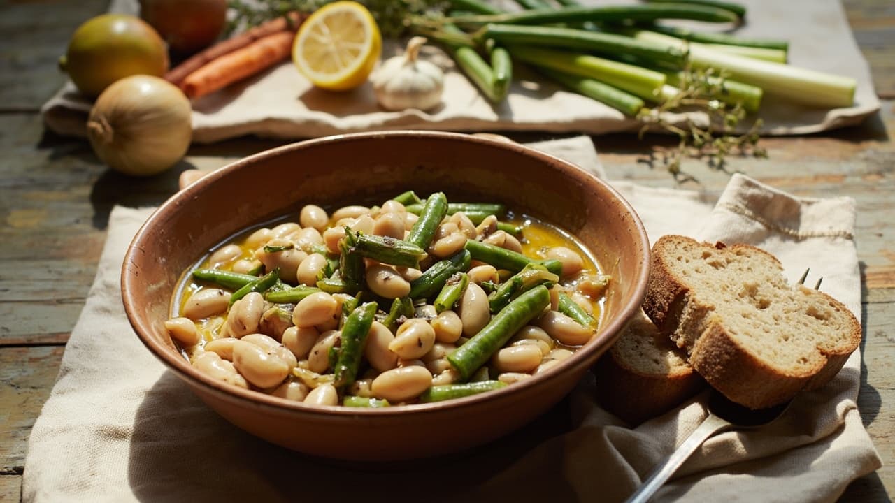 White Bean and Green Bean Stew with Pistou