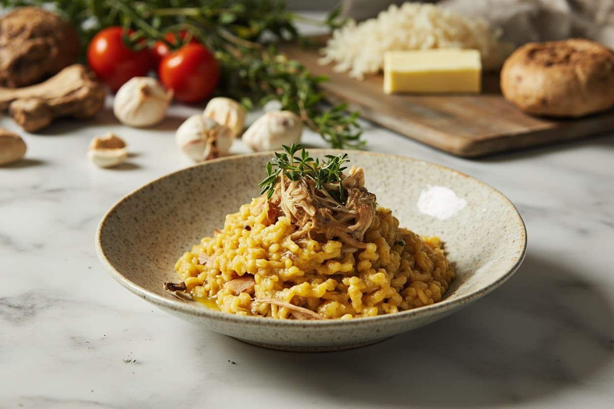 Wild Mushroom Risotto with Thyme Butter
