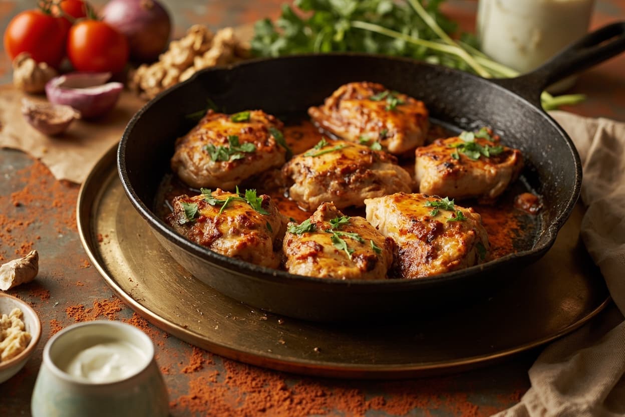 Yogurt-Marinated Chicken Tikka Skillet