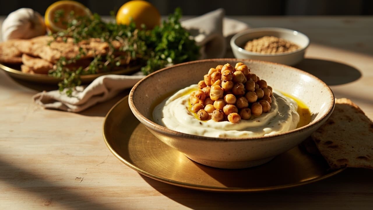 Za'atar Roasted Chickpeas with Garlic-Herb Yogurt