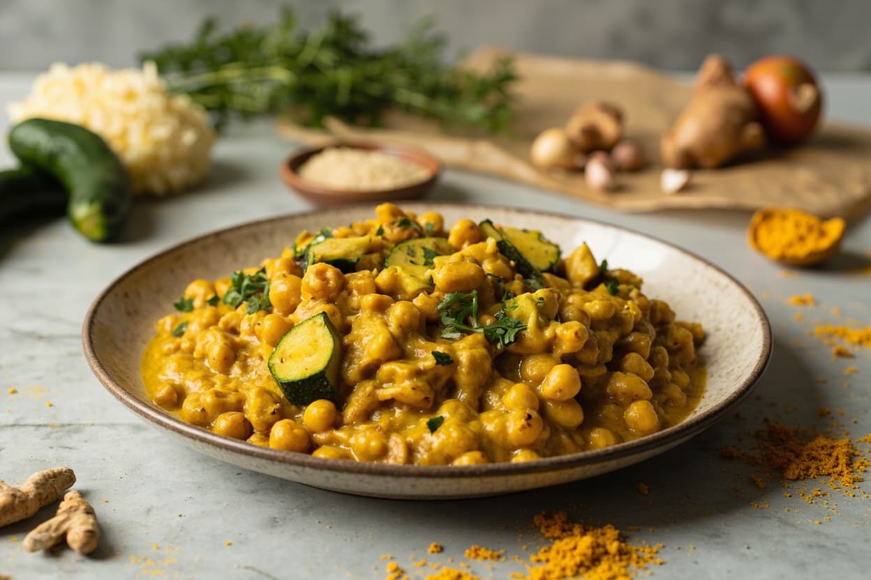 Zucchini and Chickpea Turmeric Curry